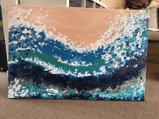 Original Acrylic textured and fluid Painting on Canvas size 36” x 24” or 91x61cm