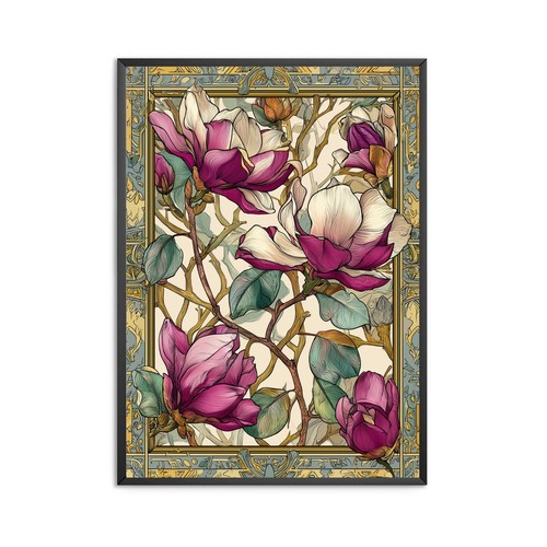 Art nouveau magnolia print - magnolia,