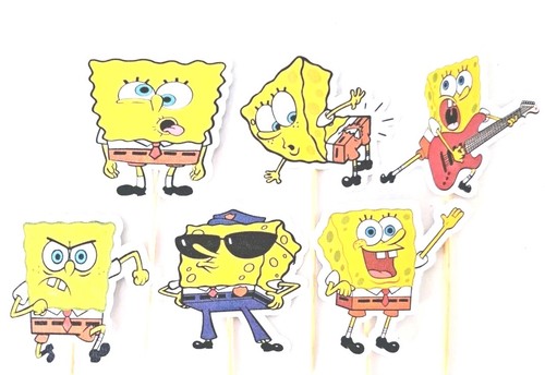 Spongebob cupcake toppers - , x6