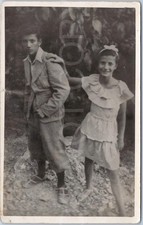 RPPC Vintage Postcard Children Outdoors Scene