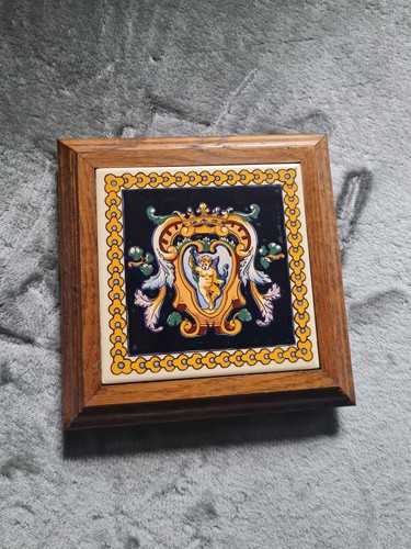 Vintage gien earthenware tile - earthenware,