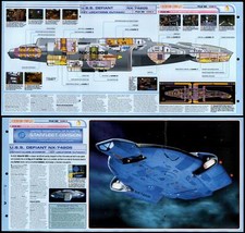 Key Locations Cutaway - USS Defiant - Star Trek Fact File Fold-Out Page