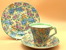 Art Deco Barker Bros Tudor Ware chintz tea cup, saucer & side plate trio. 6050.