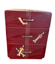 Vtg Japanese Lacquered Wooden