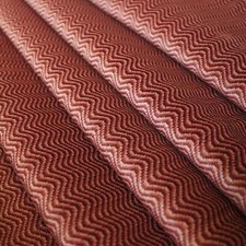 Red Cream Wavy Flame Stitch Velvet Upholstery Fabric