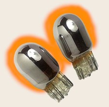 2x Chrome Indicator Bulbs Side Repeater 501 Flash Amber Fits Nissan Micra 1992 >