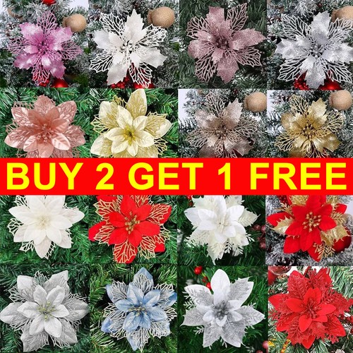 10x christmas large poinsettia - large,