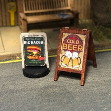 A Frame & Pavement Swing Advertising Signs (x15) Scale Model Scenery LX470