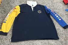 RARE Vintage Rugby Shirt 10 Nations Polo Cotton Traders Embroidered Mens 2XL xxl