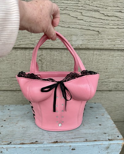 Y2k design pink faux leather - pink,