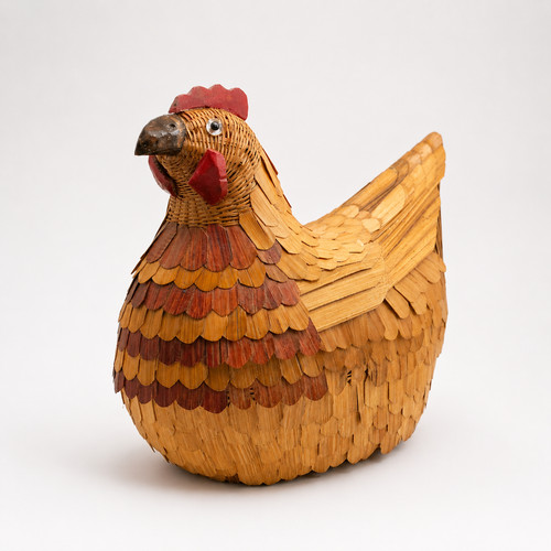 Vintage wicker egg basket - wicker,