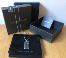 Emporio Armani Stainless Steel DogTag Necklace - EGS2724040 - New with Tags