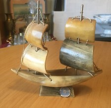 VINTAGE REAL HORN SAILING SHIP