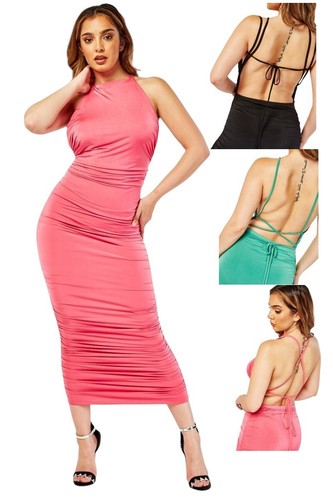 Ladies open back - back, gathered