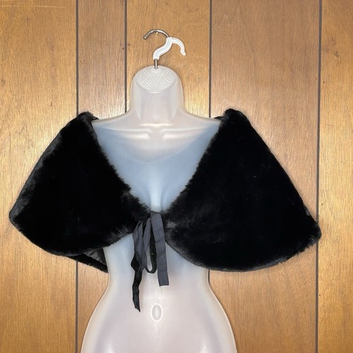 Vintage black faux - vintage, fur