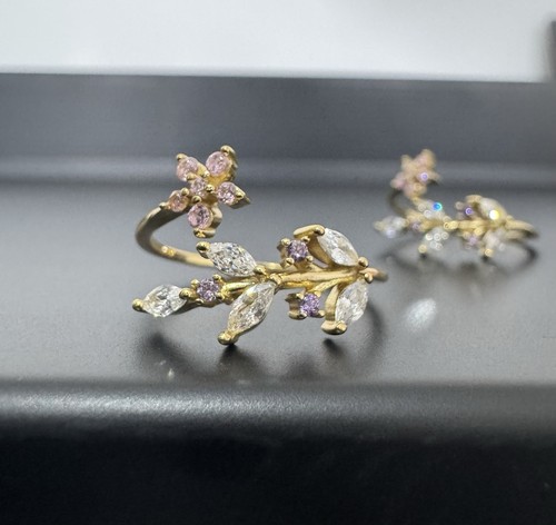 Gold amethyst flower - gold, ring