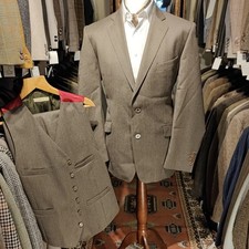 Vintage 46R 40w Tweed 3 Piece Magee Suit Jacket Trousers Waistcoat Harris Style 