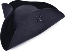 Black Pirate Tricorn Hat