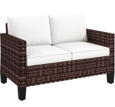 Rattan Sofa with Cushions 2