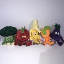 5 X Goodness Gang Bundle Soft Plush Toy Fruit Vegetable Teddy Co-Op 3 With Tags