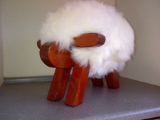 SHEEP FOOTSTOOL-LUXURY GENUINE