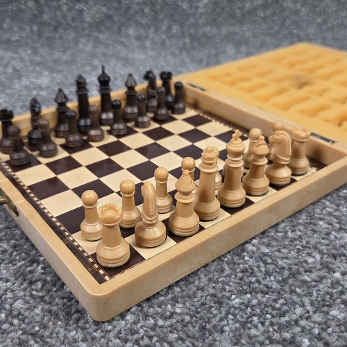 Vintage wooden travel chess - wooden,