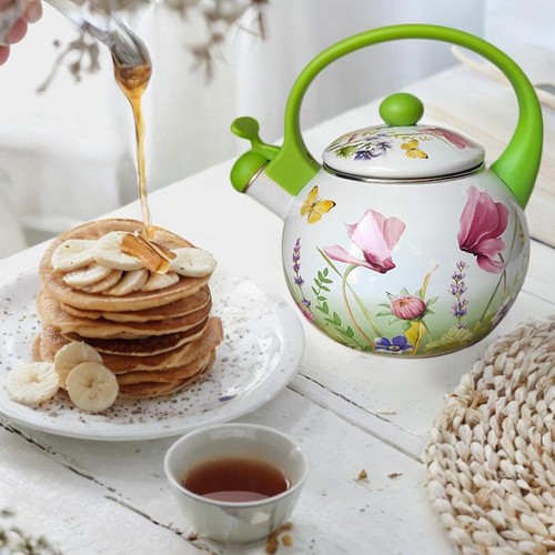 Enamel tea kettle with - tea, 2.2l