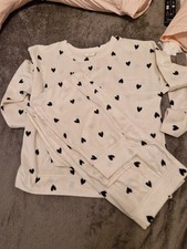 M & S White Fleece Pjs Black