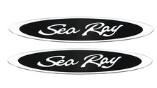 2PC SEA RAY CHROME BLACK OVAL
