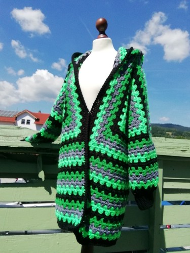 Crochet hooded jacket - jacket, *