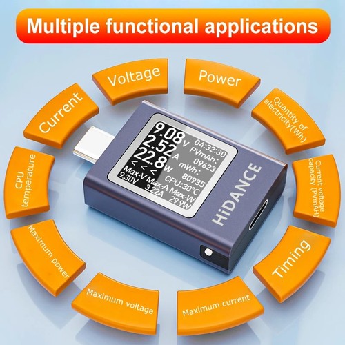 Type usb tester voltmeter - type-c,