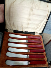 vintage boxed tea knives EPNS bakelite