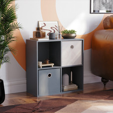 SALE 2x2 Cube Storage Unit Display Shelf Modern Bookshelf Bookcase Home Grey