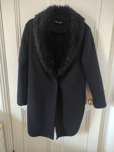 Black coat cardigan - black,