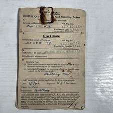 WW2 Food Rationing Orders Extra Coupons Manual Work 1946-47 Brewery Workers 