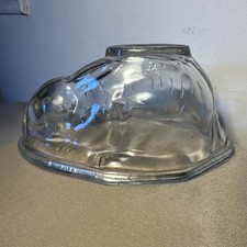 Vintage Glass Jelly Mould Rabbit Mold 21cm Long 10cm Tall