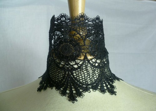 Wide black lace - black, gothic