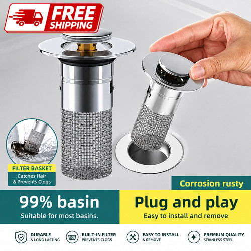 Pop bathroom sink drain - up,