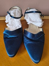 Rainbow Club Navy Satin Slingback Sandals – Size 5.5 – Occasion Shoes