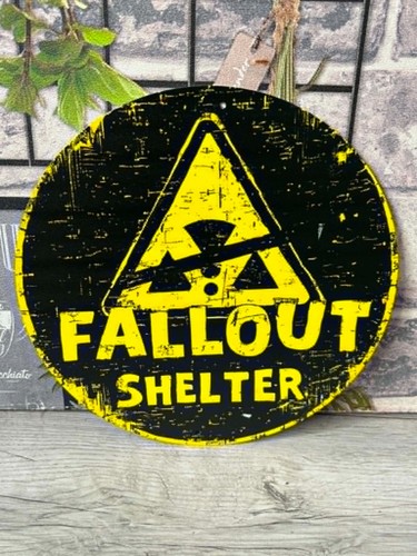 Fallout shelter aluminium sign - shelter,