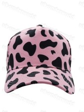 Mens Ladies Baseball Cap Adjustable Summer Sun Peaked Hat Cow Animal Print