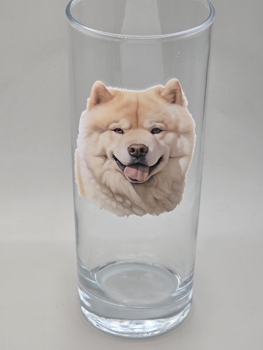 Cream chow dog glass - cream,