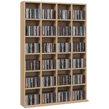 HOMCOM DVD CD Media Storage Rack, Video Display Unit, Natural