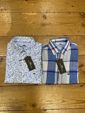 FYNCH-HATTON® X 2 S/S LINEN SHIRTS - LARGE COMBINED SRP £180.00 50% OFF