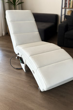 Recliner Chaise Lounge Massage Heated Chair Adjustable Relaxing Seat Home White