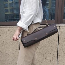 Flute Case for 17 Holes Flute PU Leather Flute Organizer Flute Carrying Bag