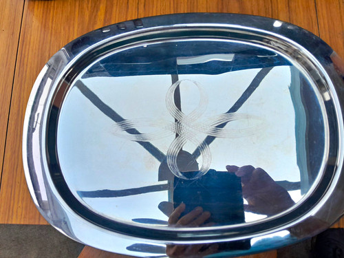 Large oval silver - large, metal