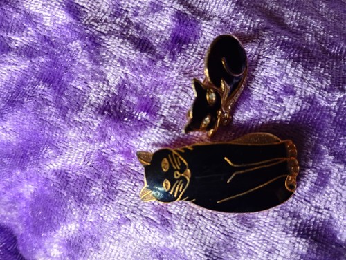 Two vintage enamel cat - two,