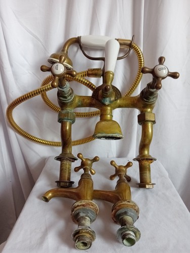 Vintage brass bathroom - brass,