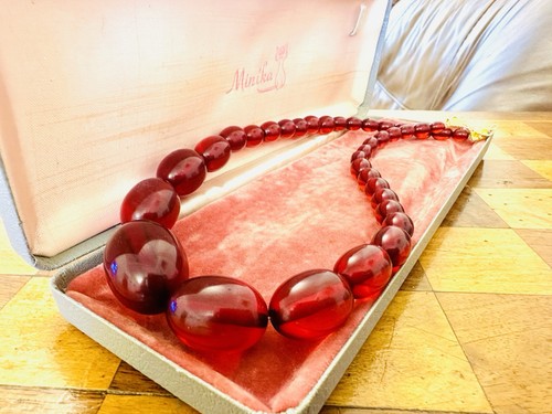 Cherry amber bakelite - bakelite, necklace